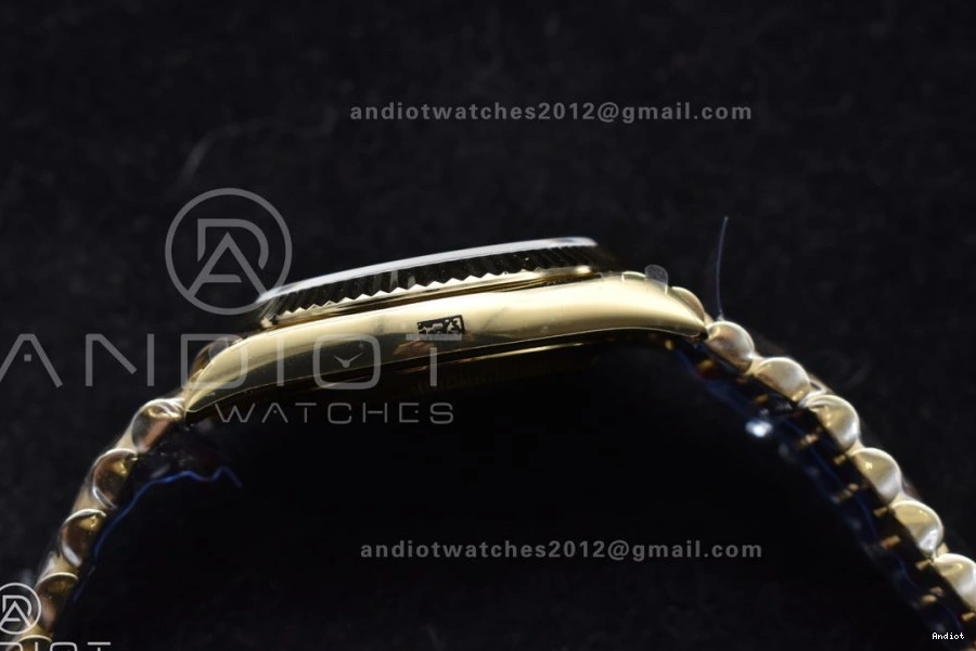 Dial DayDate Bracelet YG Markers On Tungsten White Steel A2836 40 GMF V2 President Stick 904L Weighted 0223